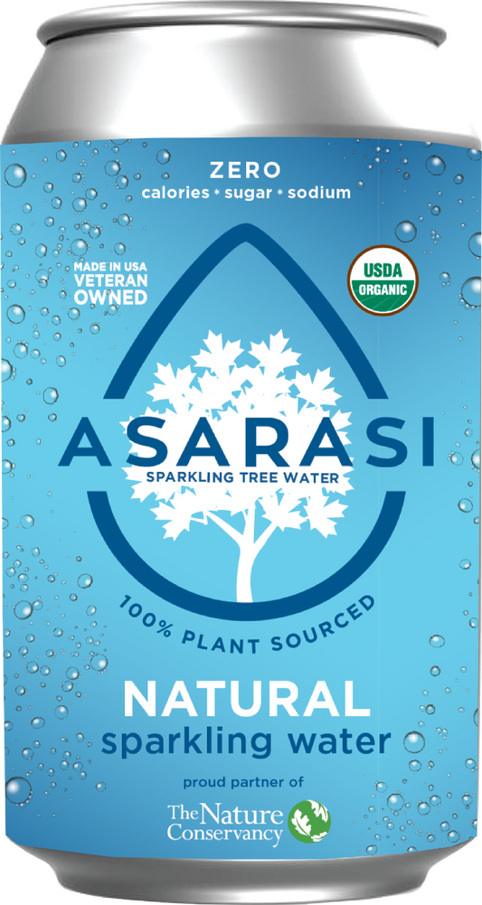 Asarasi Organic Sparkling Natural Tree Water (12oz Can)